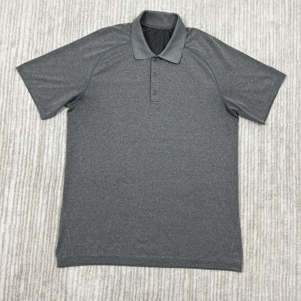 Lululemon Metal Vent Tech Athletic‎ Performance Gray Polo Shirt Size Large L